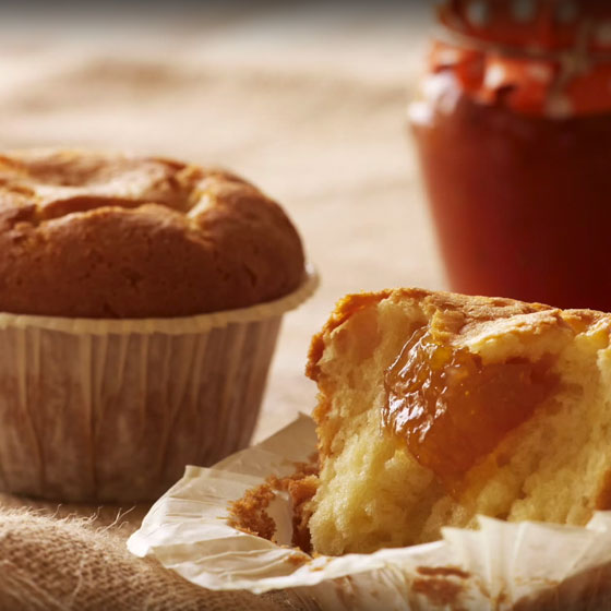 Muffin relleno de Vivafil Melocotón